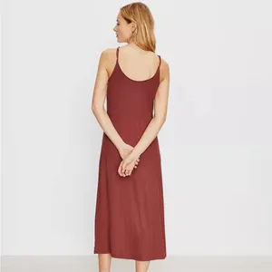 LOFT Sleeveless Midi Dress Adjustable Strap Rib Knit Button Front Size Large‎ thumbnail 2