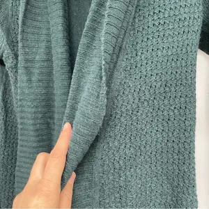 Moth Anthropologie Green Open Front Knit Cardigan Sweater XS Duster Long Line thumbnail 6