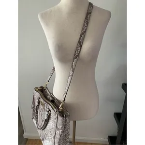 Michael Kors Beige Python Embossed Leather Satchel thumbnail 4