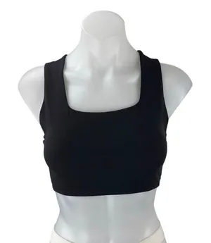 Free People Women's Black Sleeveless Racerback Sports Bra Crop Tank Top Size XS thumbnail 1