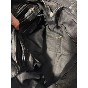 Michael Kors Black Pebbled Leather Chain Shoulder Bag Tote Gold Tone Hardware thumbnail 6