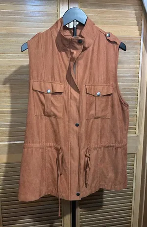 Staccato Womens Rust Faux Suede Utility Anorak Vest size L thumbnail 1