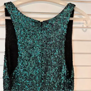 Alice And Olivia Sequins Tank Dress Sz 4 Mini Aqua Embellished Sleeveless thumbnail 4