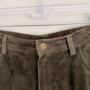 Vintage Olive Green Eddie Bauer Seattle Suede Maxi Skirt thumbnail 4