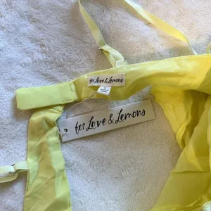NWT For Love & Lemons Yellow Rana Mini Dress - Size Large thumbnail 3