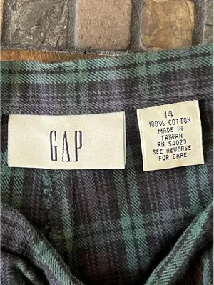 Vintage 90s Gap Navy Green Plaid Dark Academia Old Money Pants size 14 💚 thumbnail 7