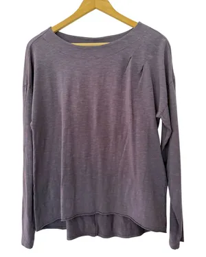 Wearables Long Sleeve Top Women Small Purple Excellent Slub Knit Boat Neck thumbnail 1