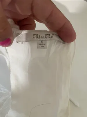 Miss Me White Mini lined summer Dress with Rust Embroidered Front thumbnail 5