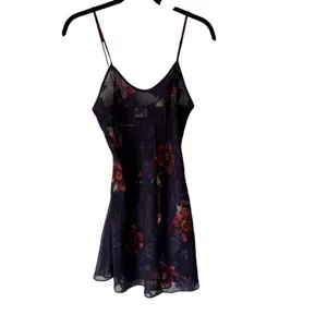 Secret Treasures‎ Y2k Size Medium Purple Lace Coquette Floral Babydoll Gown thumbnail 3