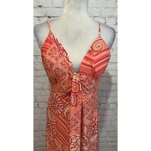 Ambrielle coral pink floral maxi dress adjustable straps Size Large thumbnail 2
