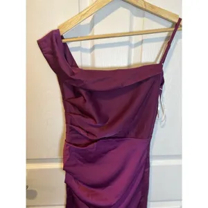 Lulus Showing Off A Little Magenta Asymmetrical Tulip Midi Dress XS Formal NWT thumbnail 7