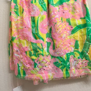 Lilly Pulitzer x Target 20th Anniversary Flamingo Scarf Sequin OS Sarong Coverup thumbnail 4
