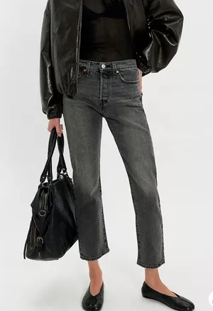 Levi’s Wedgie Straight Leg Denim Jeans in Black 25 thumbnail 1