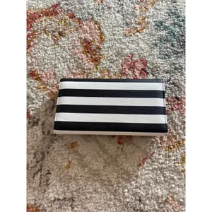 KUT from the Kloth Womens Trifold‎ Wallet Black White Striped NWOT Snap thumbnail 2