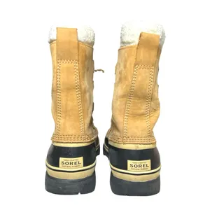Sorel Caribou Women's Tan Lace Up Shearling Waterproof Mid Winter Duck Boots 9 thumbnail 3