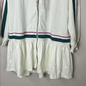 Anthro Daily Practice Front-Zip Sweatshirt Tennis Dress‎ Varsity Mini Hood Sz XS thumbnail 3