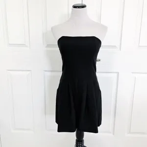 Black Halo Black Strapless Romper Party Cocktail Chic Contemporary Y2K thumbnail 2
