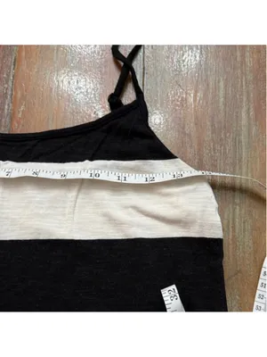 Loft Black and White Striped Tank Top Medium thumbnail 8