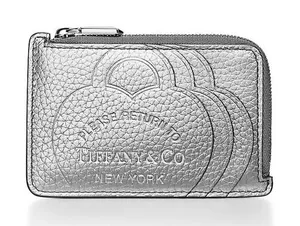 Tiffany & Co. Return to Tiffany Silver Pebbled Zippy Zip Wallet Card Case thumbnail 1