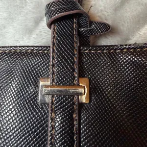 Chaps Black Faux Leather Tote Shoulder Bag Large Textured Purse Work Shopper thumbnail 15