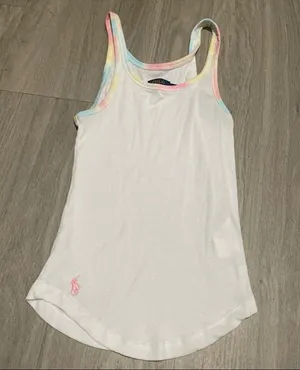 Polo Ralph Lauren White Tank with Colorful Trim thumbnail 1