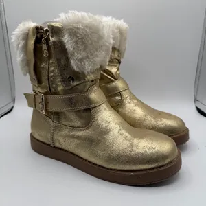 G by Guess Gold Metallic Faux Fur Fold Over Winter Boots Women’s 6 NWOB thumbnail 1
