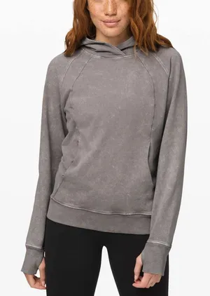 Lululemon Scuba Pullover Hoodie Washed Dark Chrome Athleisure Lounge Cozy Gym thumbnail 1