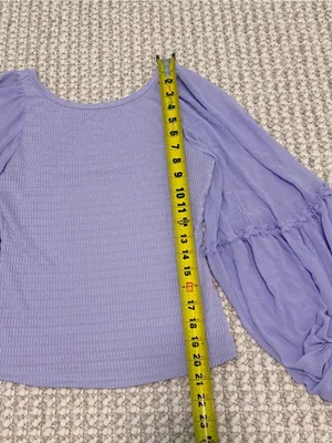 Anthropologie Balloon-Sleeve Smocked Top size Small lavender thumbnail 6