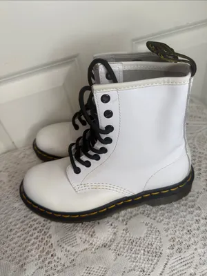NWOT Dr Martens white leather high top ankle boots sz 6 thumbnail 5