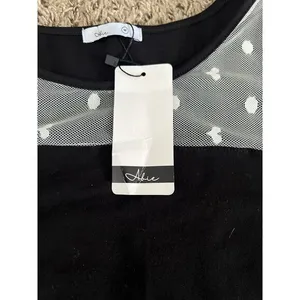 NWT‎ Abie Women's short sleeve mesh black dress size medium thumbnail 6