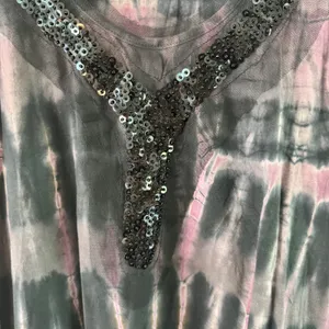 Gianni Bini Tie Dye Sequin Tank Top Sleeveless Handkerchief Hem M‎ thumbnail 8