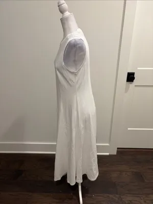 New With Tags Loft Petite Cotton Knit White Midi Dress Sz MP thumbnail 2