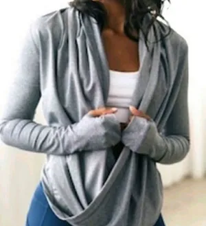 ZYIA Gray Yoga Shawl thumbnail 1