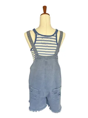 POL distressed Boho slouchy overalls thumbnail 9