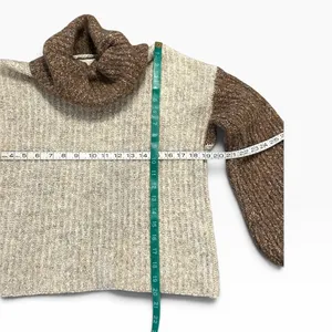 Ruby Moon Womens Brown Cream Colorblock Turtleneck Knit Sweater Size M RN75343 thumbnail 4
