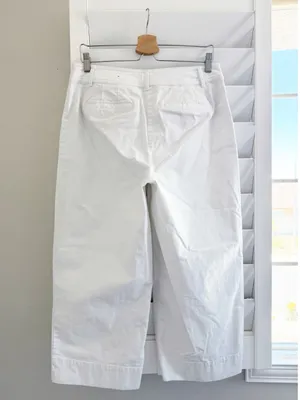 Talbots Wide Leg Crop Chino Pants in White Size 10 thumbnail 4