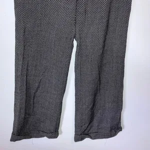 Lafayette Black & White Herringbone Wool Blend Wide Leg Pants Size 10 #771 thumbnail 4