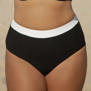 Berlook Black Contrast Trim Plus Size Bikini Top and Bottom thumbnail 6
