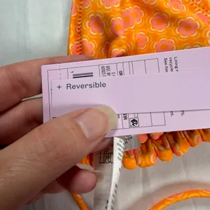 Wild Fable Bikini Top Women's Small Orange Pink Reversible String NWT thumbnail 5
