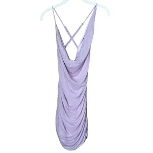 White Fox Barbie Girl Mini Dress Lilac Size Medium Glitter Party Homecoming Prom thumbnail 2