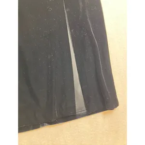 R&K Evenings Velvet Maxi Skirt Womens 12 Black Excellent High‎ Slit Vintage 90s thumbnail 4