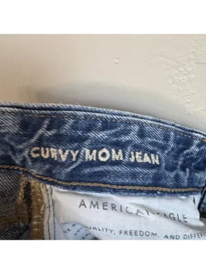American Eagle Curvy Mom Jean Distressed Acid Wash High Rise Jeans Size 0 thumbnail 5