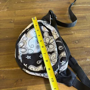 Vintage Jansport Floral Black White Fanny Pack Bum Bag Belt Waist Hawaiian thumbnail 4