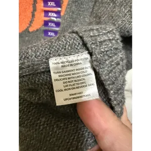 State of Mine Womens Pumpkin Graphic Sweater‎ Gray Orange XXL Fall Halloween New thumbnail 6