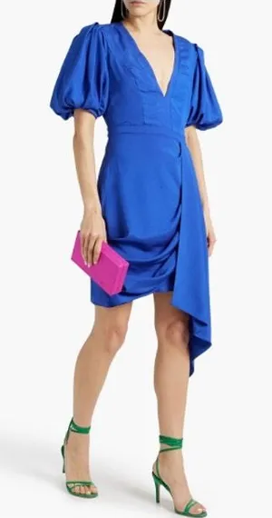 ONE33 SOCIAL Gathered crepe de chine mini dress Size 4‎ thumbnail 1