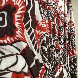 👗🌟Anthropologie Tiered Maxi Dress XS Boho Cutout Flutter Sleeve Red Black Print thumbnail 13