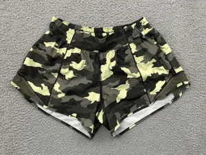 Lululemon Hotty Hot Low Rise Shorts 4" Heritage 365 Camo Green Athletic Women 8 thumbnail 1