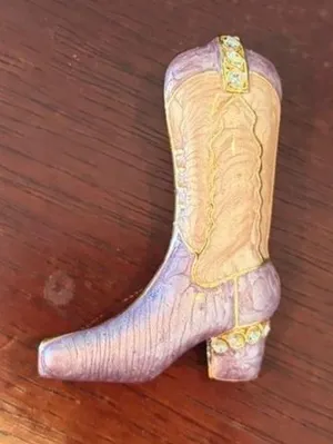 Western Mates Enamel Painted Boot Brooch Purple thumbnail 1