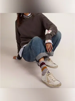 Golden Goose Super Star Sneakers w/ Gold Sparkle Foxing & Metal Stud Lettering thumbnail 3