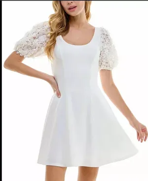 City Studios Embellished Puff Sleeve Mini Dress thumbnail 1